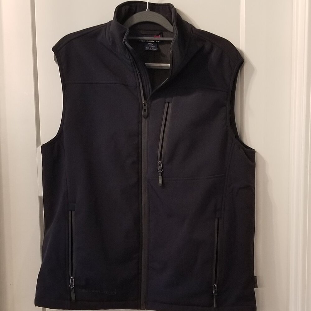 Free Country Men's Medium Stand Collar  Zip Up Vest